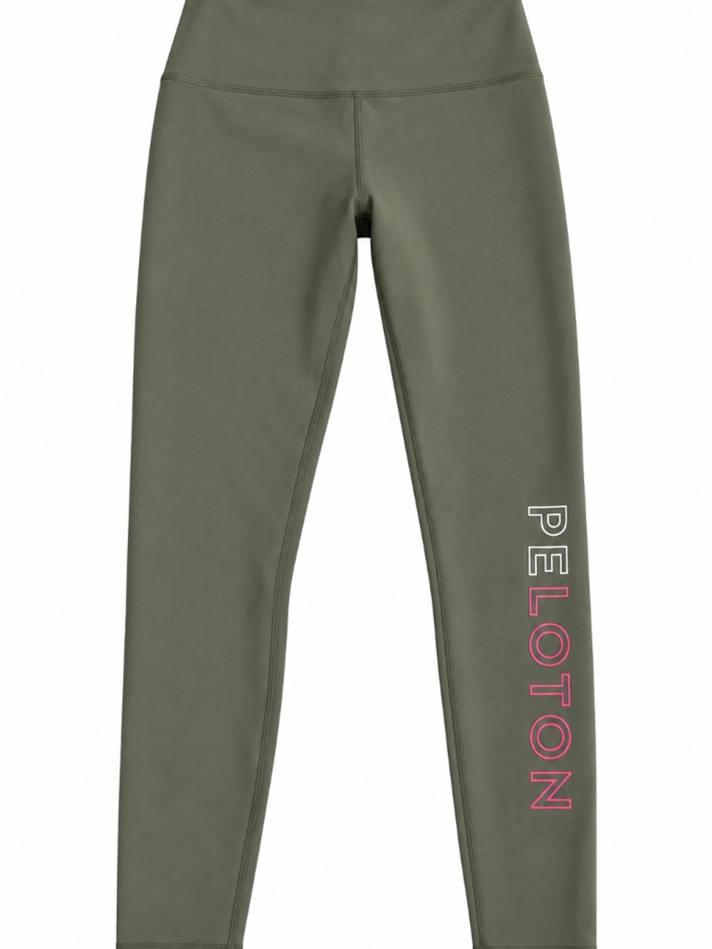 Peloton womens green Leggings with Pink Logo size medium